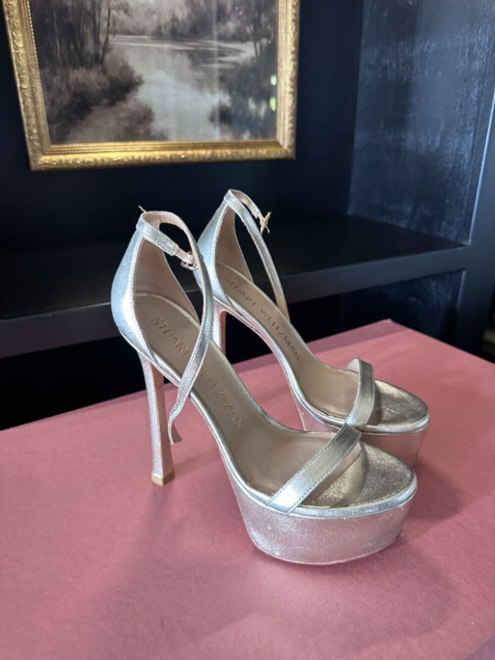 Stuart Weitzman Gold Platform Heels | 150mm | Size 6.5